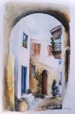 The arch - colour pencil + watercolor