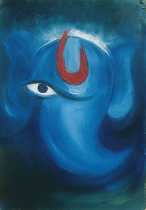 GANESHA - Oil painting on canvas paper