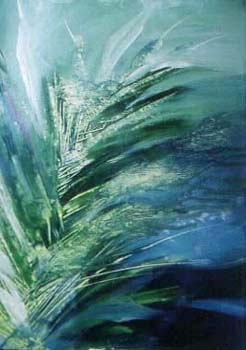 green abstract - oils on oil paper