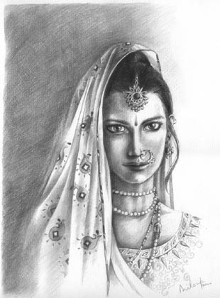 Shringar2 - pencil drawing